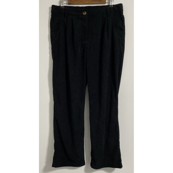 HALARA Pants - Halara Pants Women's L Black Corduroy Ribbed Pleated High Rise Athleisure NEW